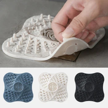 

Fan-shape Silicone Kitchen Sink Strainer Hand-held Design Water Stopper Floor Drain Environmental Protection Hair Catcher