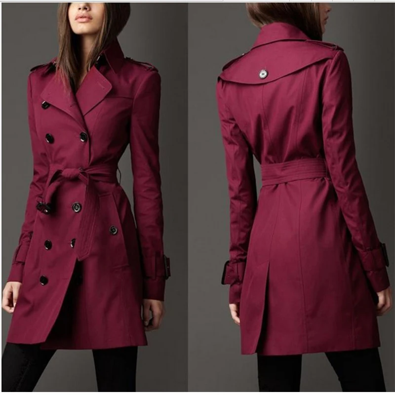 Kopen 2019 Herfst Nieuwe Vrouwen Trenchcoat Lange Windjack Mode Trend Double Breasted Slanke Lange Geul bovenkleding vrouwelijke