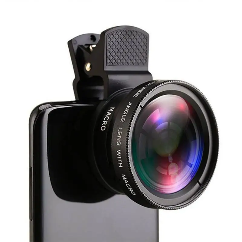 Phone Lens Universal Clip Mobile Phone Lens Wide Angle Microspur Two-In-One Phone Lens (37MM 0.45X 49UV)