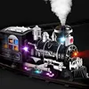 Children's Electric Smoking Rail RC Car Sound Light Music Parent-Child Interaction DIY Assembly Steam Remote Control Train Toy 6