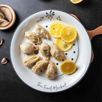 

10Inches Dual Purpose Dumpling Dish Hollow Out Fruit Plate
