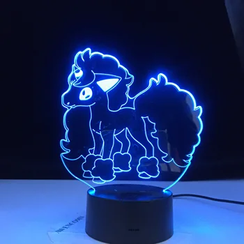 

New Pokemon Go Galarian Ponyta Figure Nightlight for Girls Bedoom Decor Colorful Kids Led 3d Night Light Dropshipping