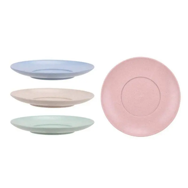 

FBIL-Healthy Wheat Straw Eco Friendly Biodegradable Unbreakable Dinner Plates Dinnerware Dishes Set 6 Inch Round Plate,4 pcs
