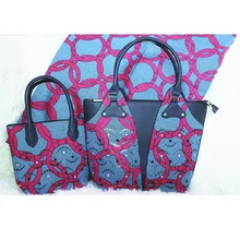 Модная африканская Женская популярная африканская восковая сумка в комплекте, Высококачественная Женская восковая сумка в комплекте, 6 ярдов, настоящая восковая ткань