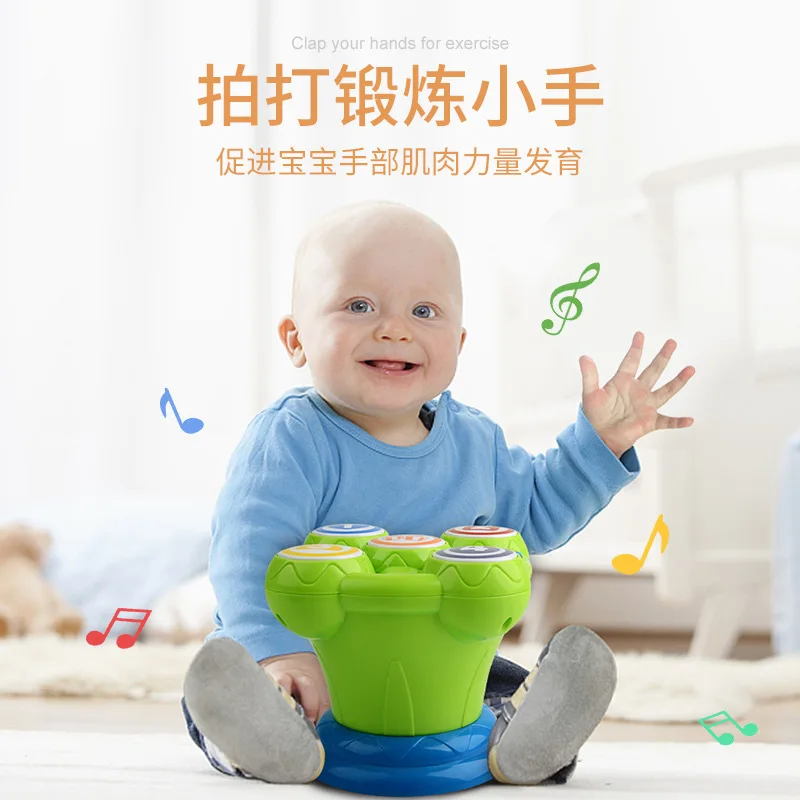 Музыкальный барабан для младенцев, многофункциональная музыкальная пластиковая игрушка для детей раннего возраста, детский ручной барабан, детский игрушечный барабан