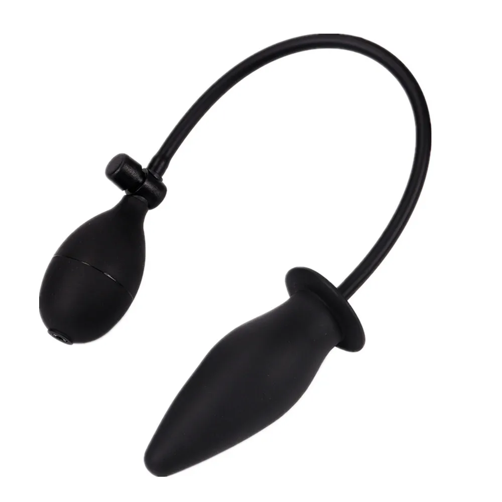 Inflatable Huge Butt Plug Built-in Steel Ball Women Vaginal Anal Dilator Expandable Silicone Prostate Massager Sex Toys for Men