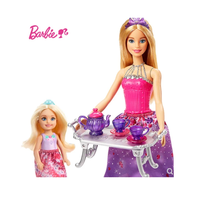 Boneca barbie genuína e pouco kelly simular chá da tarde conjunto bandeja  bolo 2 bonecas meninas brinquedos de jogo social fpl88 - AliExpress