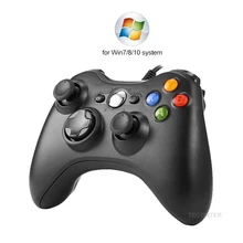 USB kablolu titreşim Gamepad Joystick PC denetleyicisi için Windows 7 / 8 / 10 Not Xbox 360 Joypad yüksek kalite ile