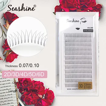 

Seashine Volume Lashes 3D4D5D6D Russian Premade Volume Fans Eyelashes Extension Thickness Heat Bonded Eyelashes Makeup Tools
