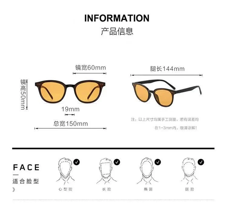 Designer Sunglasses Unisex Classic Retro Square Yellow Lenses_voghion.com