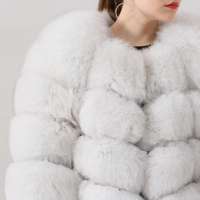 QIUCHEN PJ1885 Новое поступление натуральный Лисий Мех длинное пальто для женщин зима 90 см длинная куртка модная модель