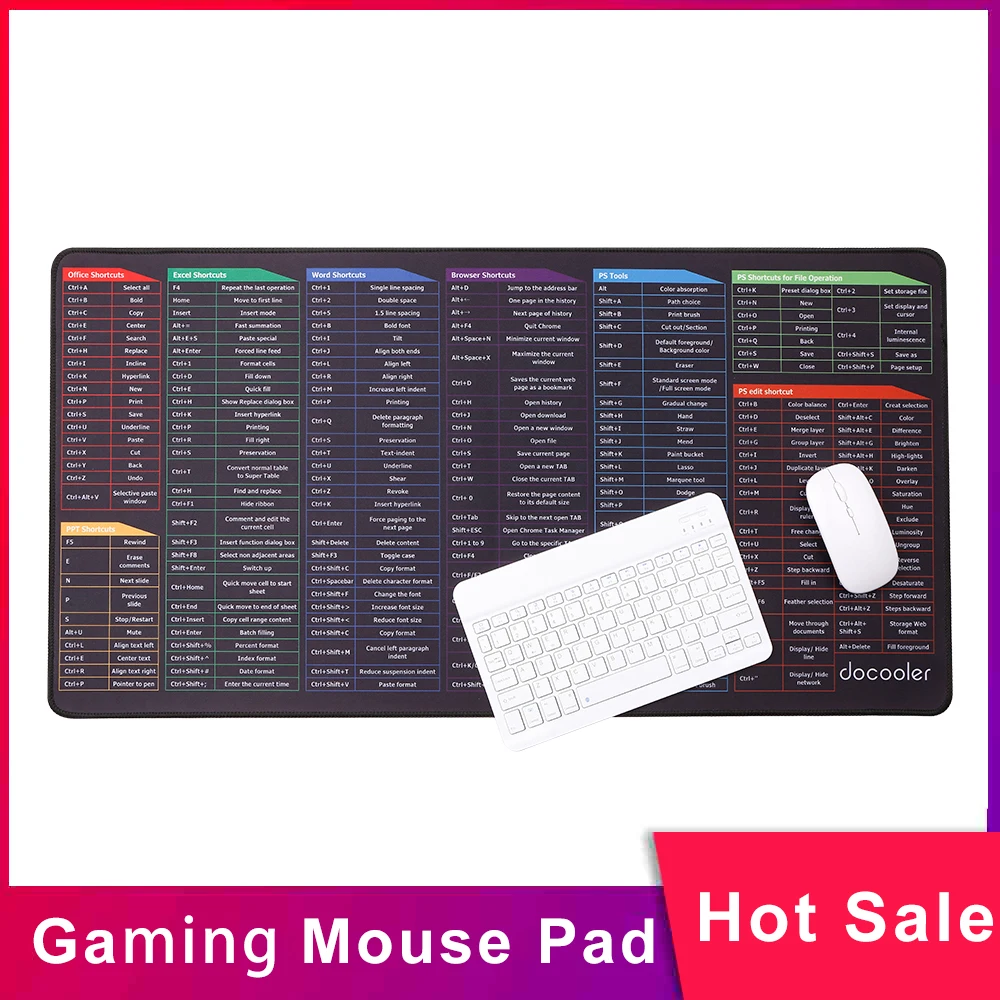 Oversized Gaming Mouse Pad Keyboard Shortcuts Mouse Pad Computer Office