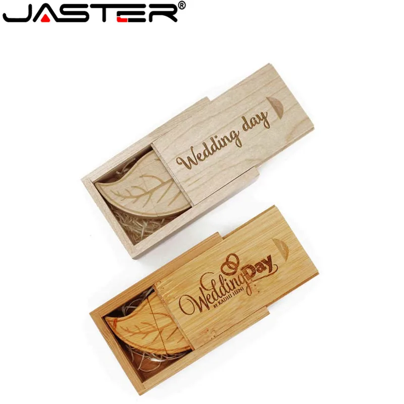 JASTER(10 шт. бесплатный логотип) Дерево лист+ коробка usb флэш-накопитель usb 2,0 4 ГБ 8 ГБ 16 ГБ 32 ГБ 64 ГБ модный подарок