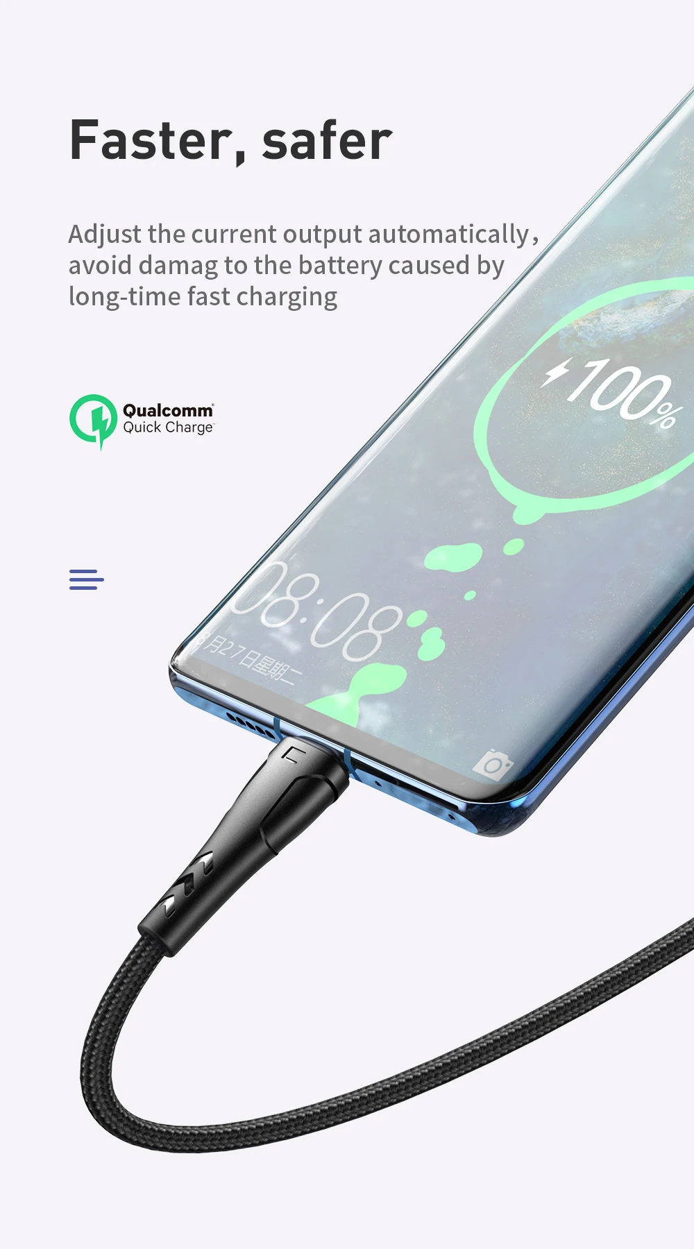 Mcdodo usb type-C кабель для samsung S10 S9 8 Quick Charge 3,0 кабель USB C Быстрая зарядка для huawei P30 Xiaomi USB-C провод зарядного устройства