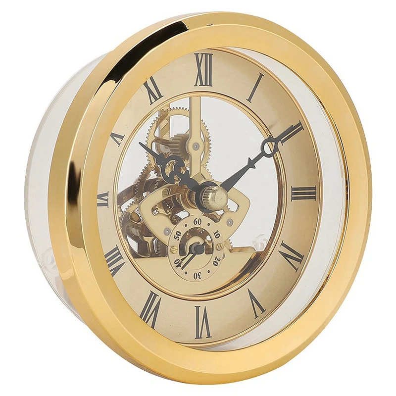 

Toy Prop DIY Metal 103mm Built-In Clock Insert Transparent Clock DIY Desk Craft Clock Accessory Carnival Party Watch Repair Tool