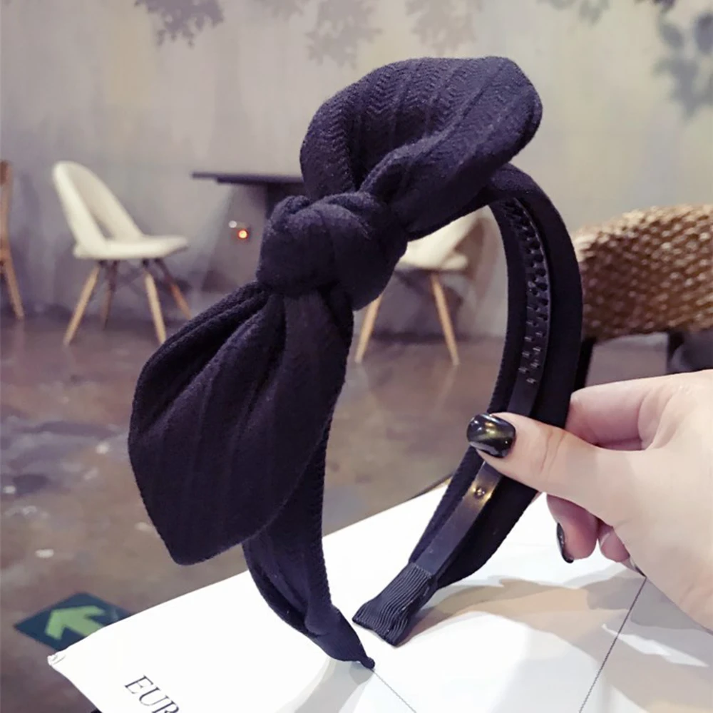 Новинка, Простой Цветочный цветной милый Заячий ушок, кроличьи ушки, металлическая проволока, сделай сам, бант, повязка на голову с блестками, повязка на голову с большим бантом для девушек
