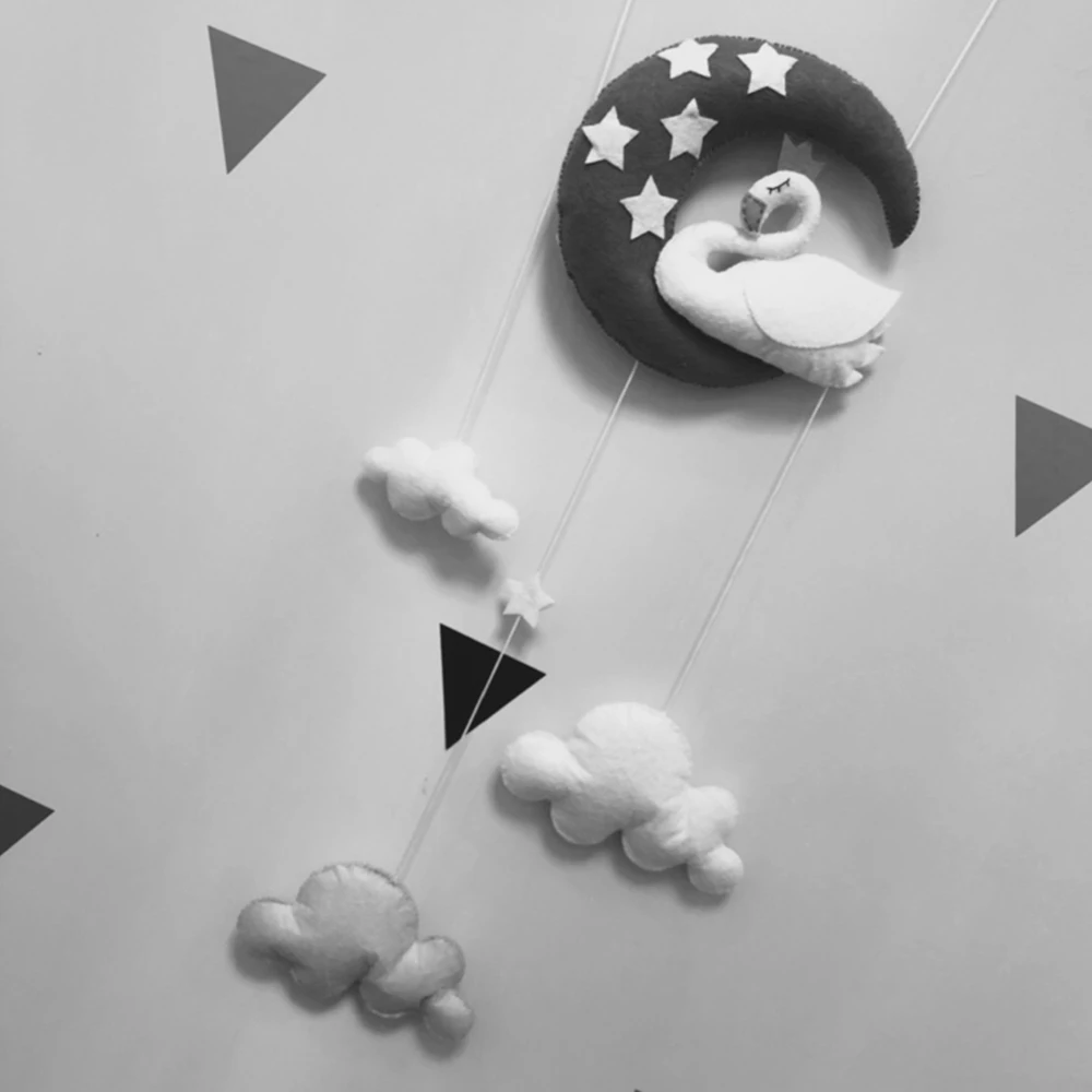Детские игрушки Луна Лебедь DIY погремушки Мама ручной работы прикроватная игрушка-колокольчик Вращающийся Мобильный для кроватки Детская игрушка музыкальная шкатулка животное погремушка кровать ветер