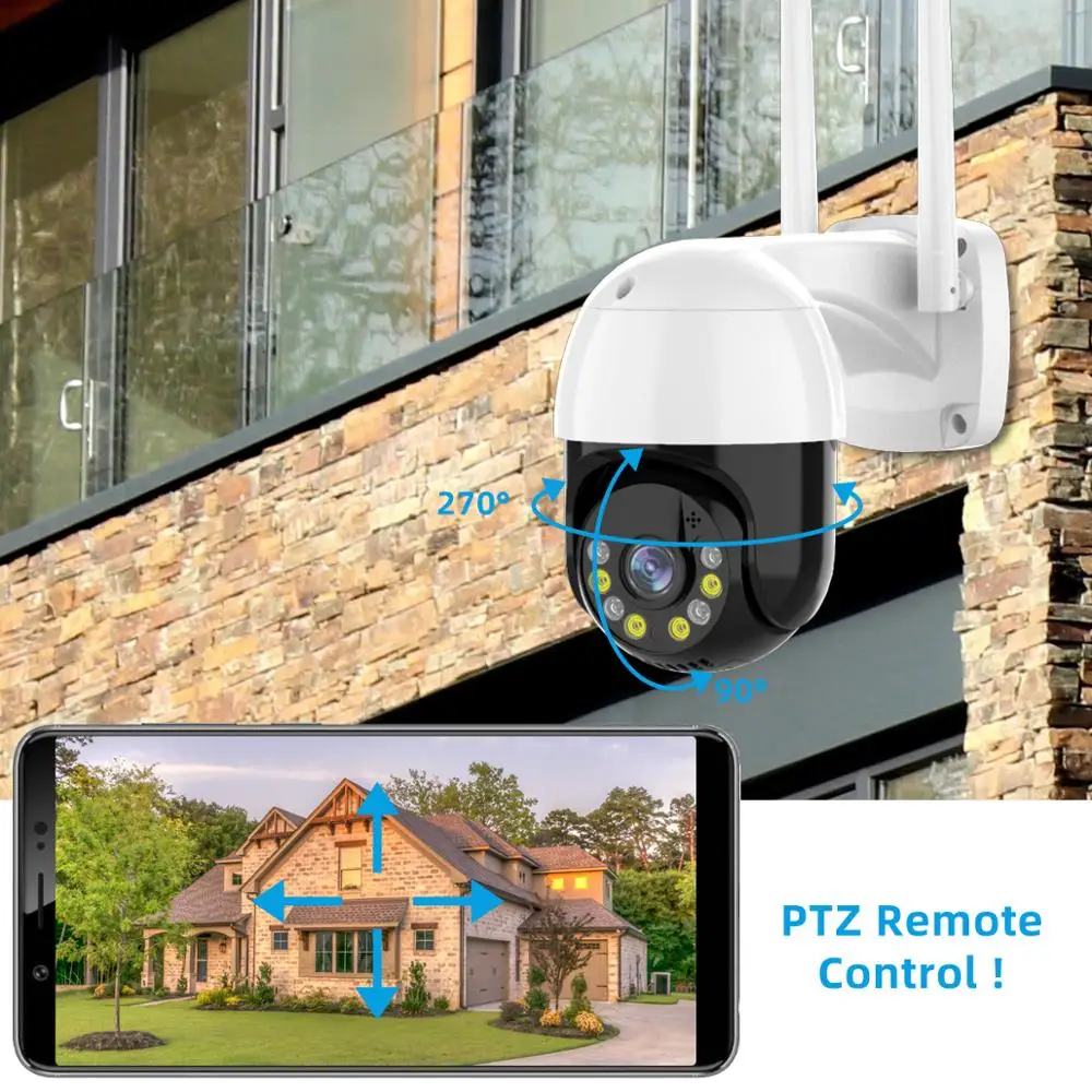 3MP PTZ Wireless IP Camera Waterproof 4X Digital Zoom Speed Dome Super 1296P WiFi Security CCTV Camera Audio Colorful Night