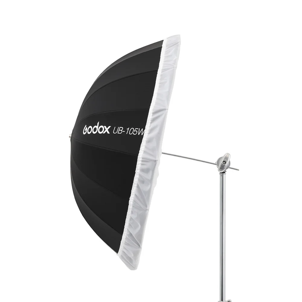 Guarda-chuva com Preto Godox Parabólico Preto Branco Guarda-chuva Reflexivo Estúdio Luz Prata Difusor Capa Pano Ub-130w 51in 130cm - Image 6