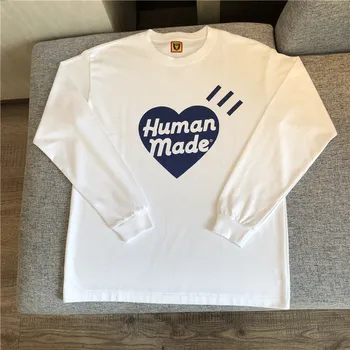 

Long sleeve HUMAN MADE T Shirt Men Women High Quality Streetwear Heart-shaped T-shirt Tees Clothing