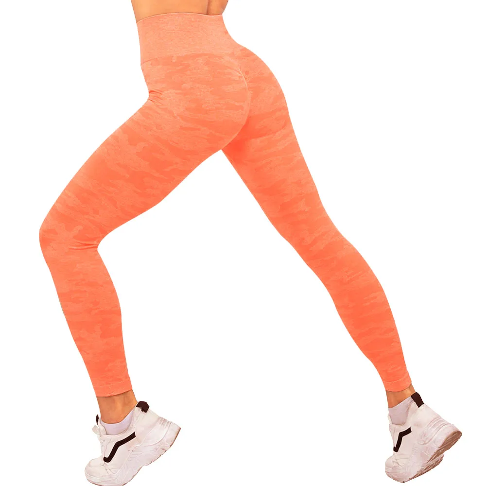 Женские штаны для фитнеса с высокой талией, гибкие спортивные Леггинсы для спортзала размера плюс, камуфляжные женские леггинсы для тренировок