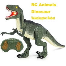 Парк Юрского периода RC животные Велоцираптор робот Walk and Make Sounds