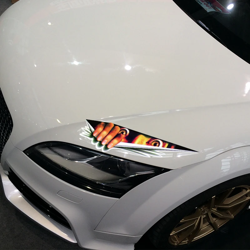 Забавная наклейка LEEPEE для автомобиля 3d-наклейка монстра с глазами подглядывания