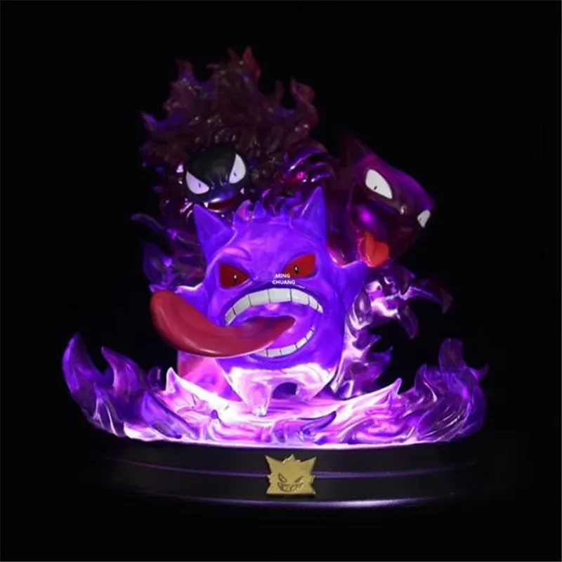 " Аниме моделирование статуя животного со светодиодный светильник бюст Gengar полная длина портретное украшение GK фигурка игрушка коробка 21 см V681