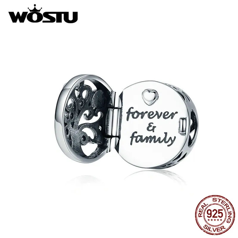WOSTU Forever Famliy открытый бисер 925 пробы Silve Подвеска "Древо жизни" подходит браслет кулон для женщин Роскошные ювелирные изделия CQC1259