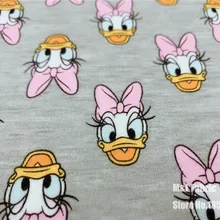 50X170 м, эластичная вязанная хлопковая ткань с рисунком Дейзи Дак для шитья, Лоскутная Одежда для маленьких девочек, детская футболка