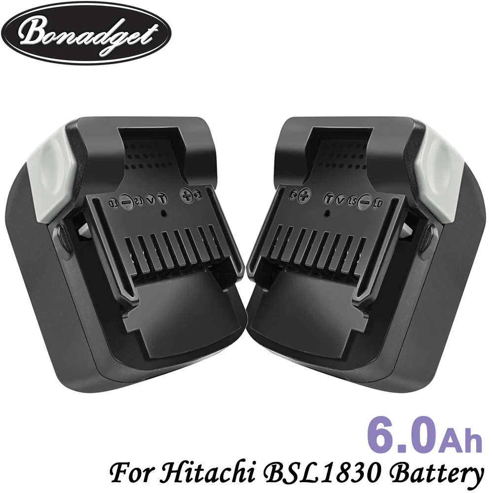 

Bonadget 6000mAh 18V Li-ion Battery Rechargeable Battery For Hitachi BSL1830 BSL1815X 330067 330068 330139 Power Tools Battery