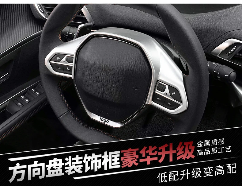 Автомобиль ABS пластик интерьер рулевого колеса Накладка для peugeot 3008 GT 5008