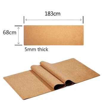 

183X68cm 5mm Natural Cork TPE Yoga Mat Fitness Gym Sports Mats Pilates Exercise Pads Non-slip Yoga mats Absorb Sweat Odorless
