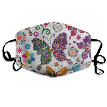 

Face Mask Spring Floral Butterfly Great Cycling Half Face Earloop Nose Mask for Woman