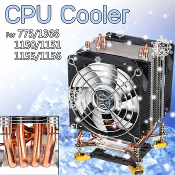 

4 Copper Tubes CPU Cooling Fan 3pin 90cm Dual Fan Air Cooler Computer CPU Radiator For Intel LGA 775/1366/1150/1151/1155/1156