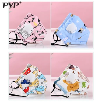 

PVP 1Pcs PM2.5 Winter Children Mask Respiratory Valve Cartoon Panda Thicken Smog Mask Warm Dust Mask Fits 3-8 Years Old Kids