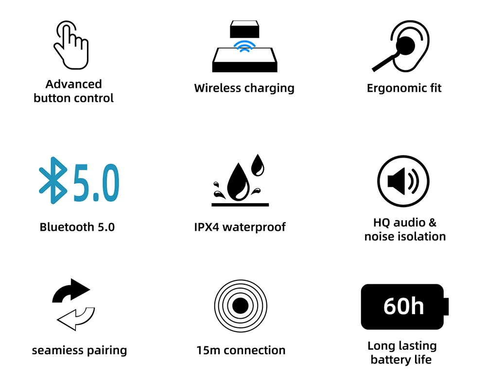 KAYINUO TWS спортивные bluetooth наушники 5,0 9D стерео наушники Беспроводная гарнитура с микрофоном беспроводные наушники зарядный чехол