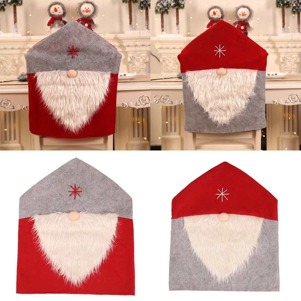 Рождественские Чехлы для обеденных стульев Forestman Slipcovers, чехлы на спинку стула для кухни и дома, рождественские украшения Санта-Клауса