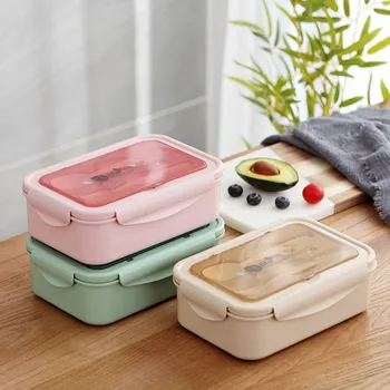 

Microwave Oven Heating Lunch Box Rectangular Student Lunch Box Storage Box Dinner Lunch Product Heating Food