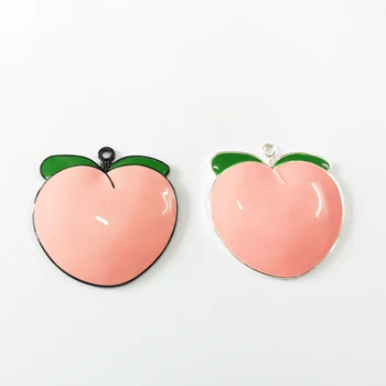

Newest Wholesale 42mm*41mm 10pcs/lot All Enamel Peach /Fruit All Enamel Pendants For Fashion Jewelry/Kids Necklace