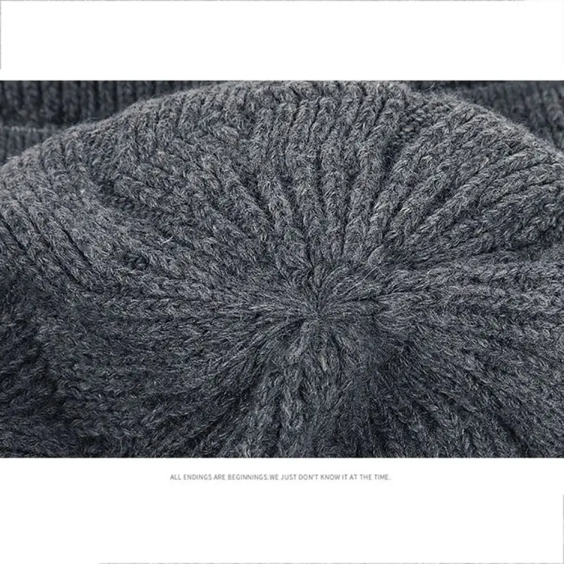 Women Winter Hat Knit Solid Color Warm Comfortable Slouchy Hats