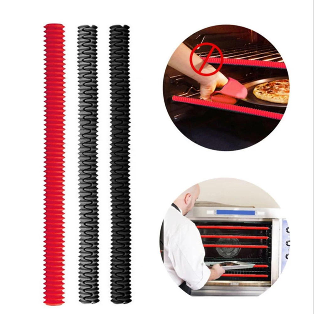 14 Inches Oven Rack Shields Heat Resistant Silicone Oven Rack Cover Long Edge Protector Protect Against Burns