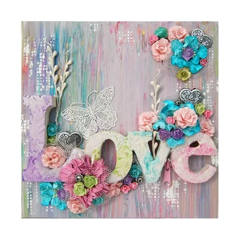 

Full Round Drill 5D Diy Diamond Painting "Flower Letter" 3D Embroidery Cross Stitch 5D Home Decor