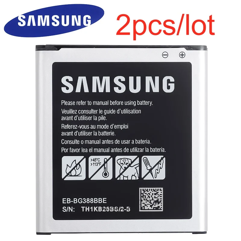 2 шт./лот Samsung оригинальный запасной аккумулятор EB BG388BBE для Galaxy Xcover 3 G388