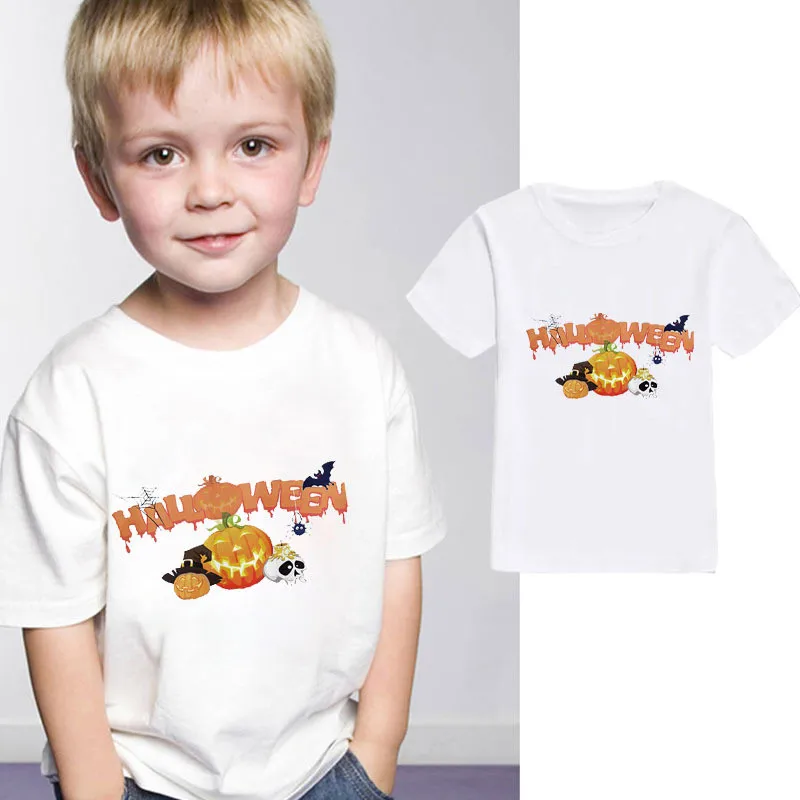 

2019 New Baby Boys Girls T Shirts Kids Halloween T Shirts Children Summer Short Sleeve Tops for Kids Tshirt 1-12T