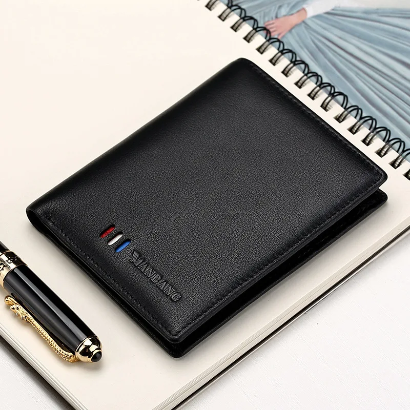

Pure Leather Customizable Wallet Men's Verticle Genuine Leather England Gentleman First Layer Cattle Leather Wallet Card Bit Mor