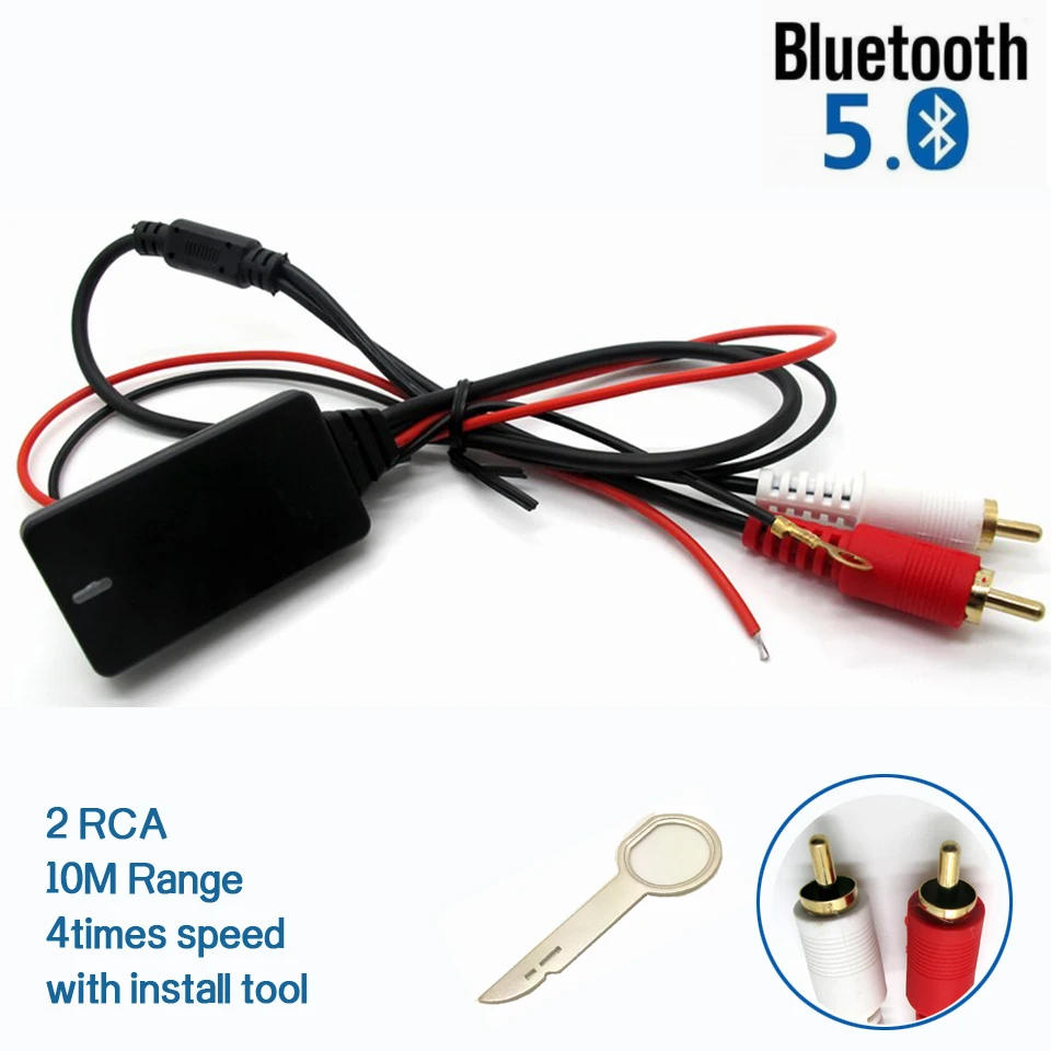 

Универсальный автомобильный беспроводной Bluetooth 5,0 адаптер для подключения 2RCA, автомобильный Bluetooth-комплект для стереосистемы