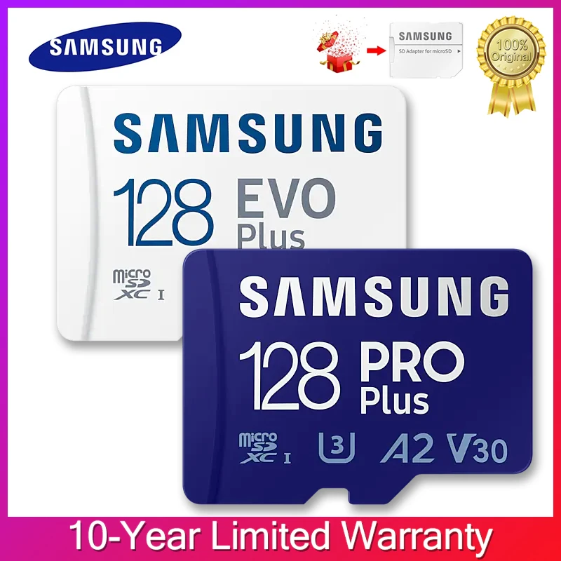 128gb sd SAMSUNG EVO Pro Plus Micro SD 128GB Memori Memory Card C10 TF MicroSD Cards SDXC 64GB 256GB 512GB U3 4K For Phone Drone Camera multimedia card