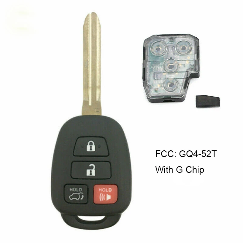 Замена KEYECU дистанционный ключ-брелок от машины для Toyota Rav4 2013- FCC: GQ4-52T с чипом H или чипом G