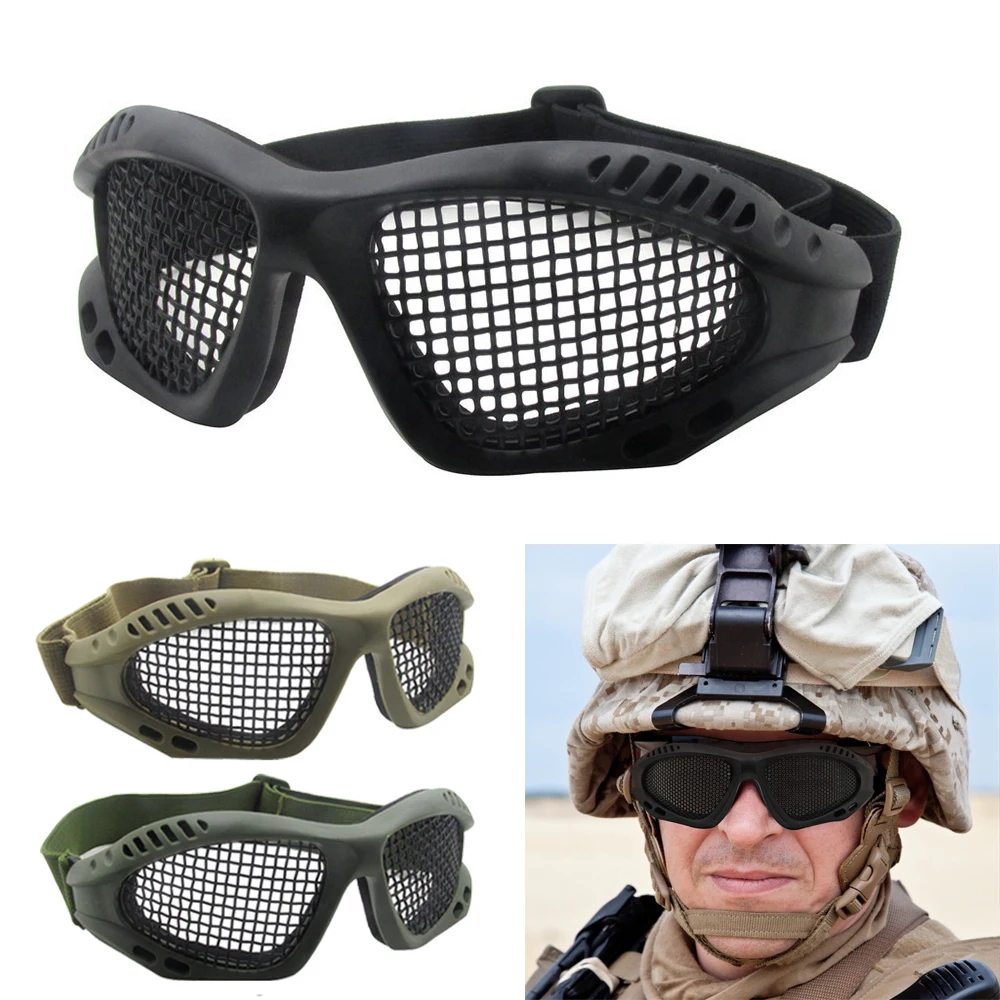 Airsoft Goggles Tactical NET Metal Mesh Glasses Eyewear Protection Mask Hunting 